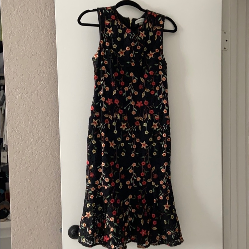 Floral lace Calvin Klein dress